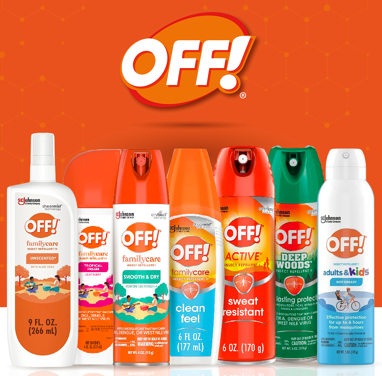 Diferentes presentaciones de repelentes Off